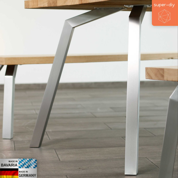 Design-Tischbeine Edelstahl | Set Tischfüße (4 Stück)