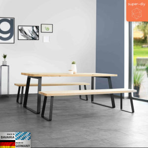 Bankkufen Classic Flachstahlkufe matt schwarz | 2er Set
