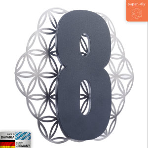 Hintergrund f&uuml;r einstellige Hausnummer "Blume...