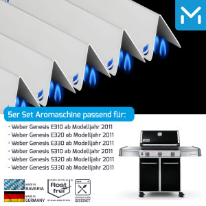 Aromaschienen Edelstahl für Weber Genesis 300 2011...