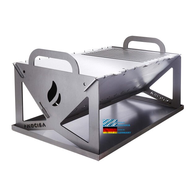 Koffergrill Feuerstelle Campinggrill Outdoor BBQ Angelgrill Spießgrill zerlegbar Grill to go/OHNE Tasche