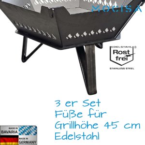 Feuerschale Füße Hexagon Edelstahl |...