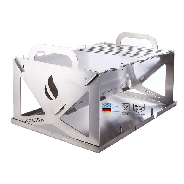 Koffergrill Feuerstelle Campinggrill Outdoor BBQ Angelgrill Spießgrill zerlegbar Grill to go/OHNE Tasche
