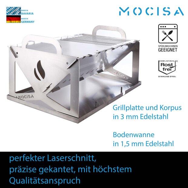 Koffergrill Feuerstelle Campinggrill Outdoor BBQ Angelgrill Spießgrill zerlegbar Grill to go/OHNE Tasche