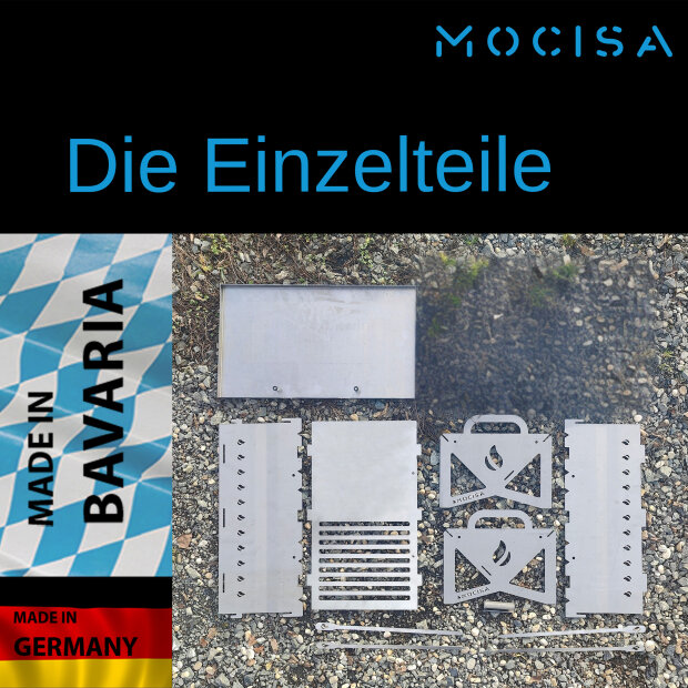 Koffergrill Feuerstelle Campinggrill Outdoor BBQ Angelgrill Spießgrill zerlegbar Grill to go/OHNE Tasche