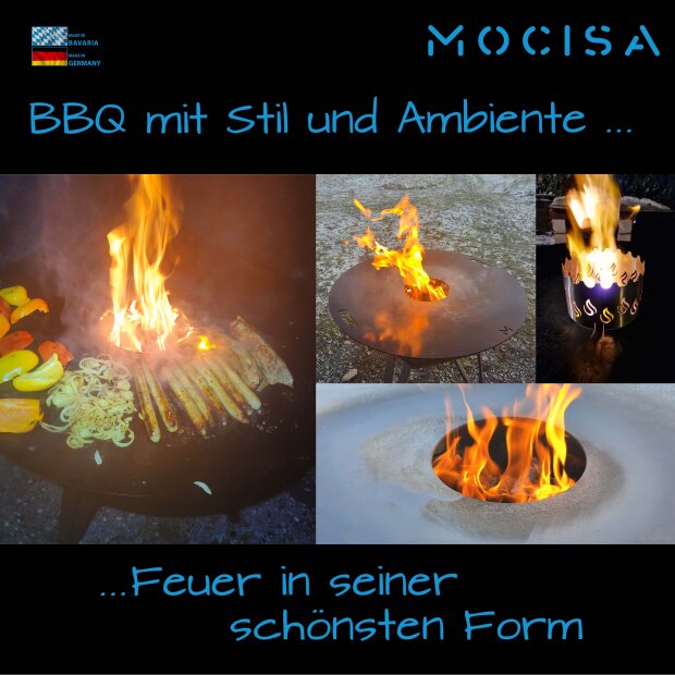 Universal BBQ Grillplatte Feuerplatte für Feuerschale Fassgrill Raketenofen | Ø58,8 cm Stahl Stärke 4 mm| mit Schlitzen |Plancha, Feuerring, Grillring, BBQ Ring, BBQ-Disc #1