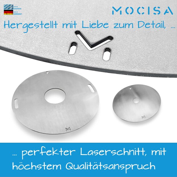 Universal BBQ Grillplatte Feuerplatte für Feuerschale Fassgrill Raketenofen | Ø58,8 cm Stahl Stärke 4 mm| mit Schlitzen |Plancha, Feuerring, Grillring, BBQ Ring, BBQ-Disc #1