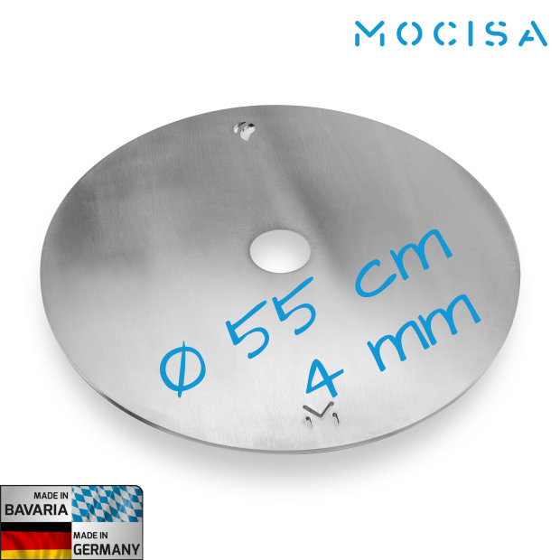 044797-Grillplatte Feuerplatte für Fassgrill verschiedene Größen Stahl blank Made in Bavaria (Feuerplatte Ø55 cm)